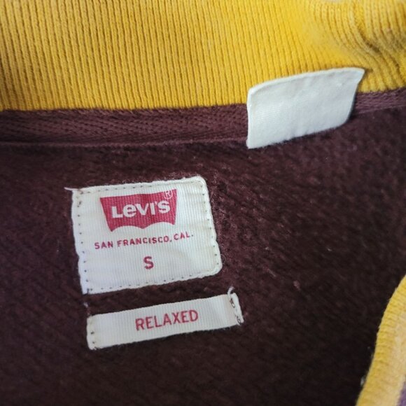 Levis Relaxed Fit Sweatshirt Pullover Crewneck Brown Mens Small Long Sleeve - Picture 7 of 10